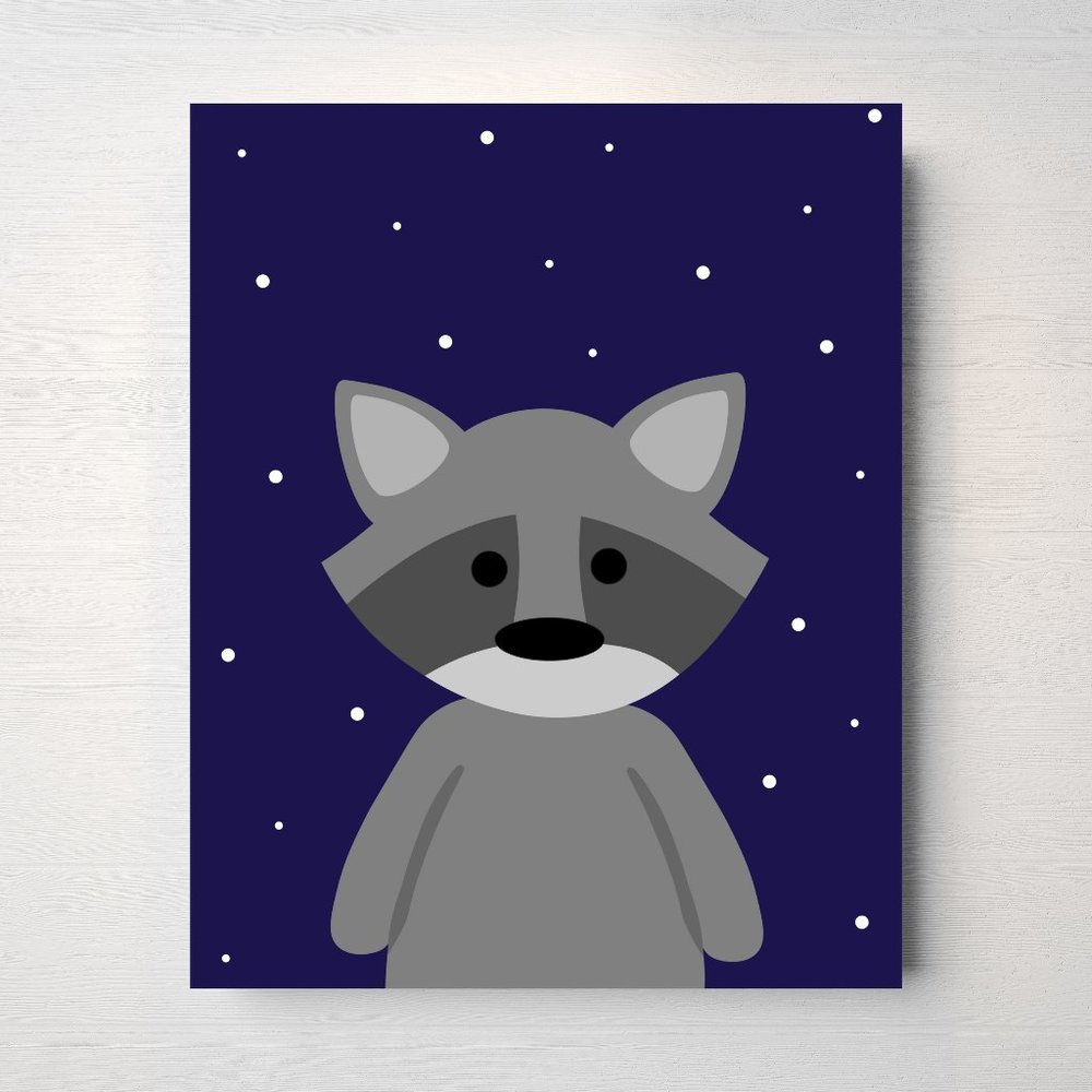 Raccoon - Woodland Animal - Print - 8x10